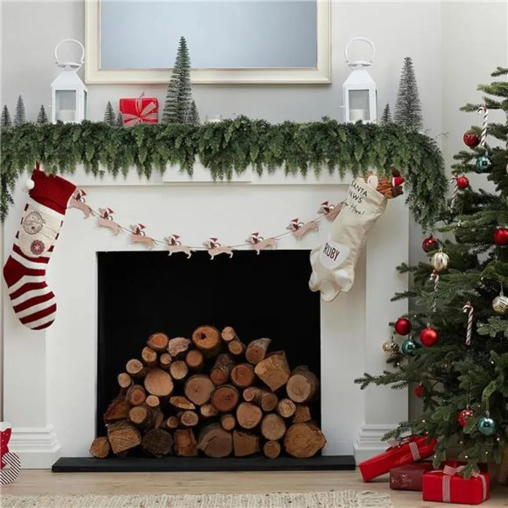 Realistic Christmas Garland for Mantle 6FT Real Touch Thick/Lush Artificial